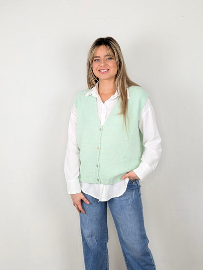 Charlotte vest zonder mouw - Mint groen