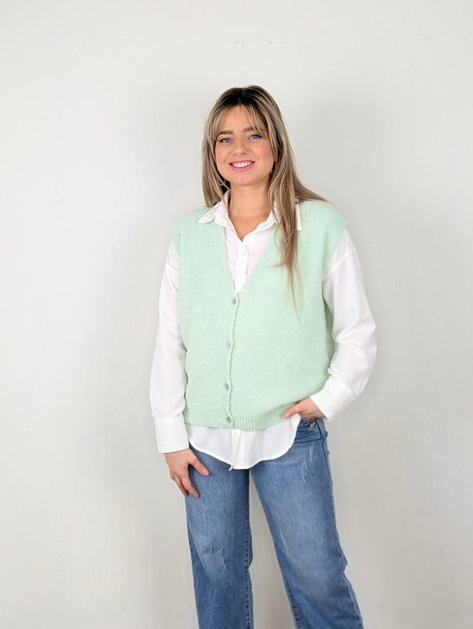 Charlotte vest zonder mouw - Mint groen