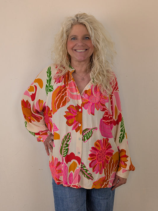Tiffany boho blouse - Roze