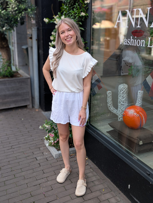 Katoenen short Joyce - Wit