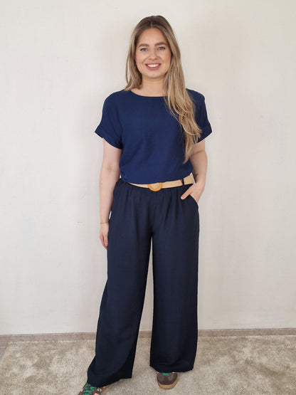 Babs blouse - Donker blauw