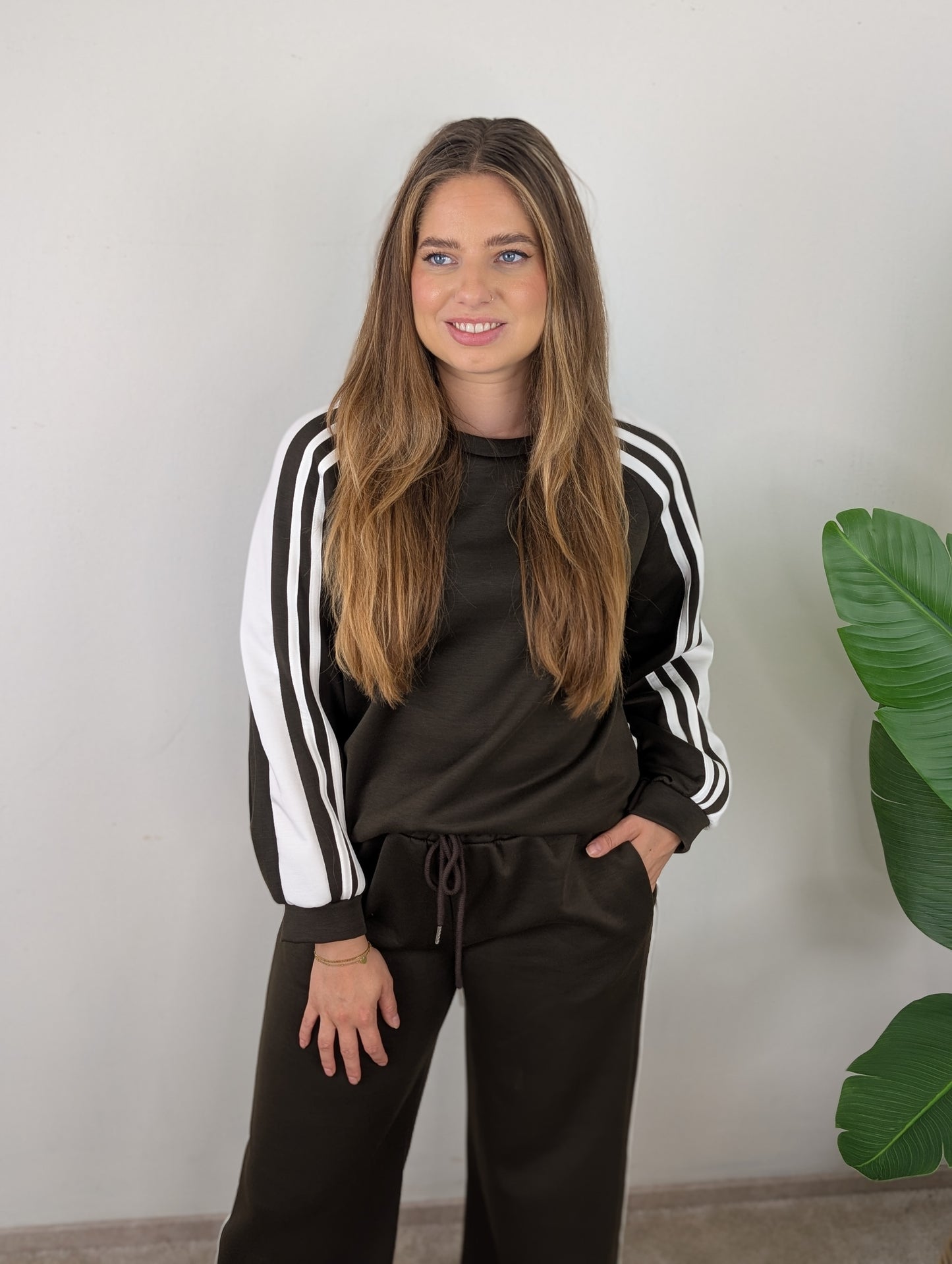 Sporty Chic Comfy set - Bruin / Ecru
