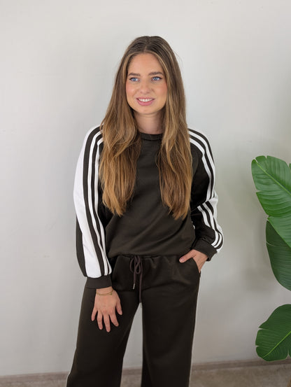 Sporty Chic Comfy set - Bruin / Ecru