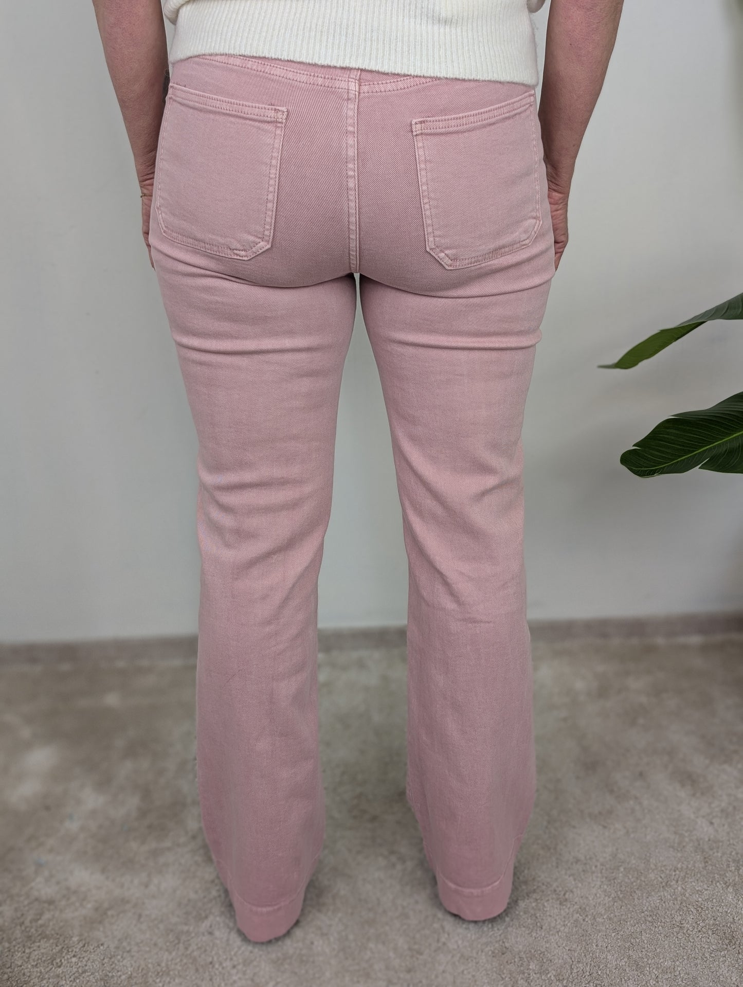 Wide leg pocket jeans - Oud Roze