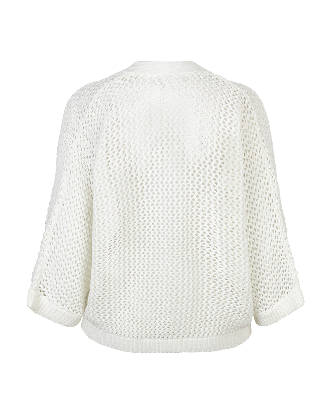 Red Button Cardigan Pointelle -  Offwhite