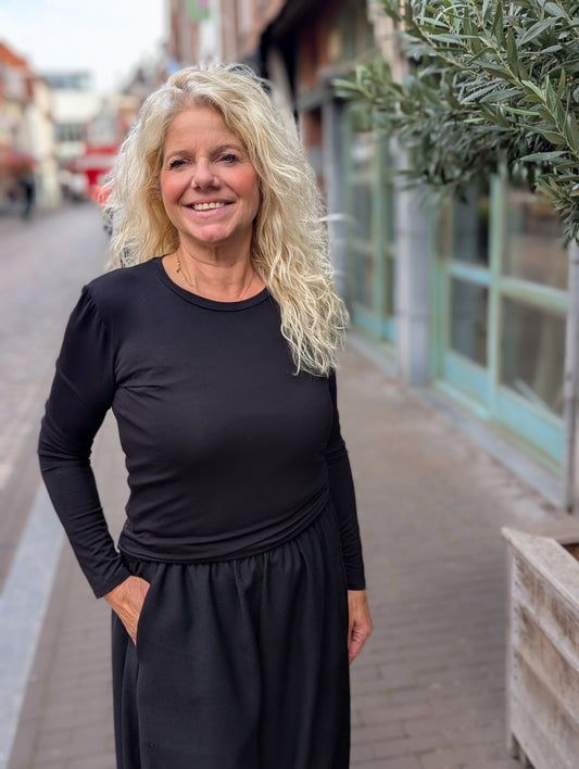 Fay basis shirt met lange mouwen - Zwart