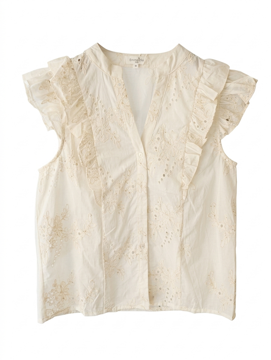 Sunny Shell Blouse pailletten blouse top - Ecru