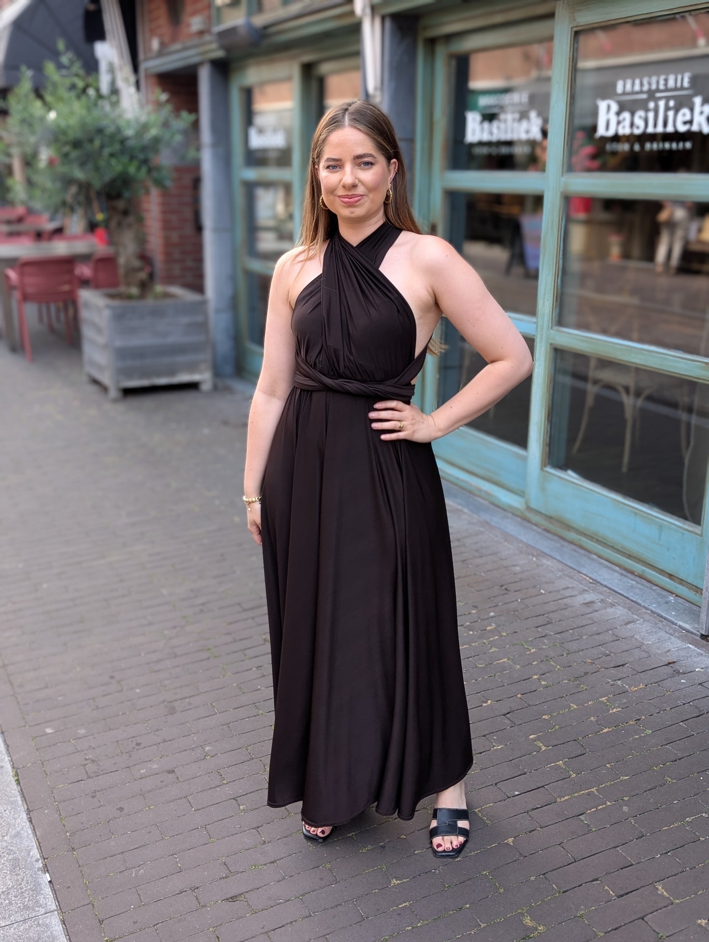 Lay wrap dress - Bruin