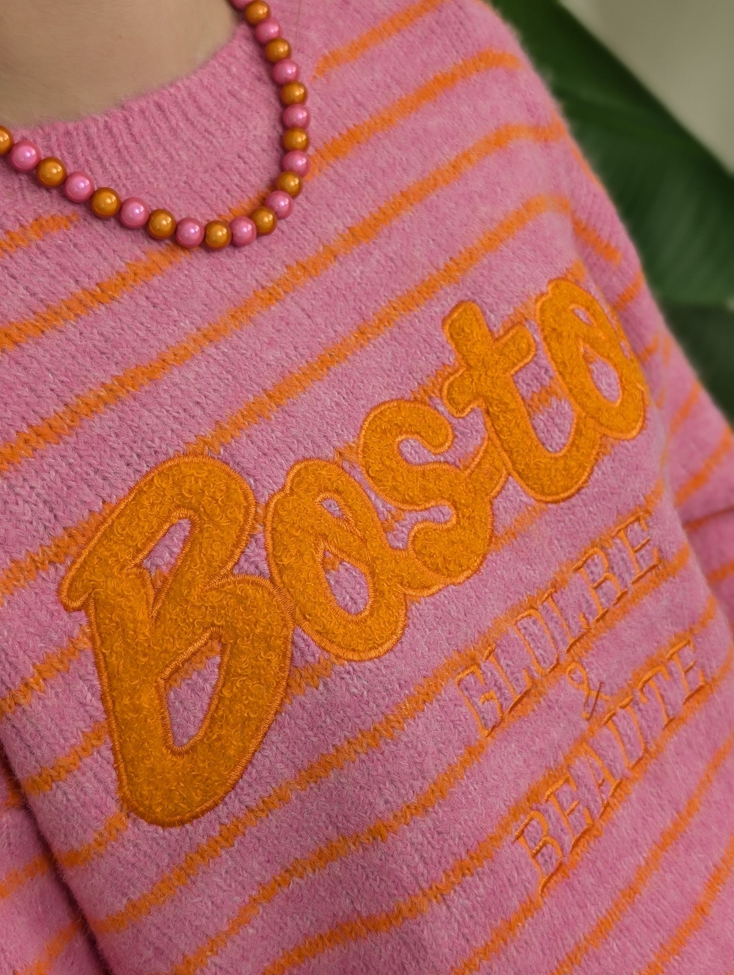 Gestreepte Boston trui - Roze