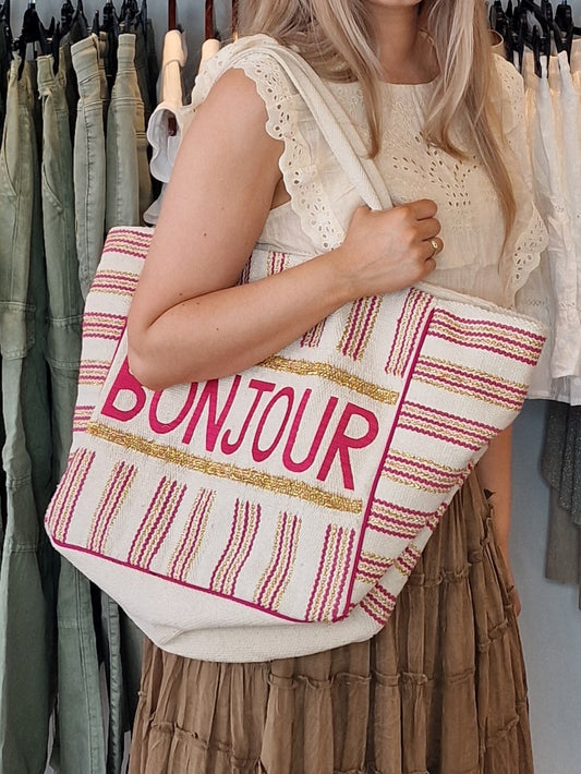 Bonjour beach bag