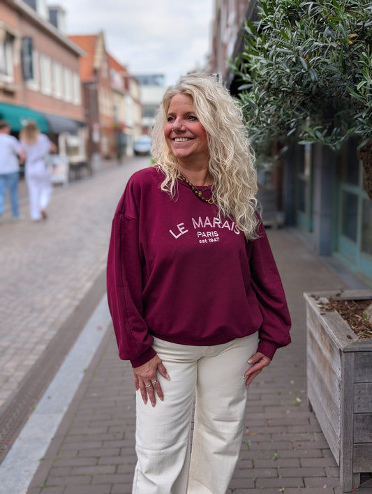 Le Marais Sweater - Bordeaux/Roze