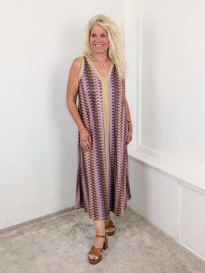 Sunset Sorbet Glitter Dress - Lila Mix