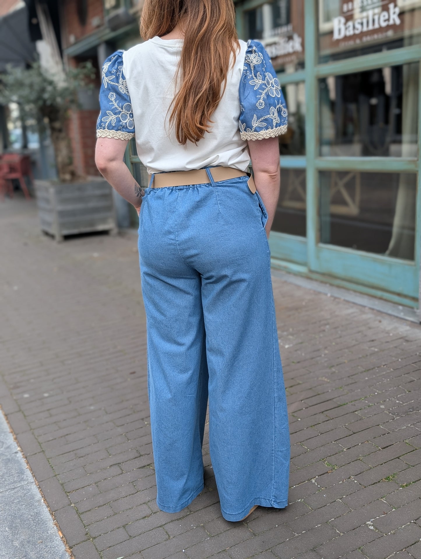 Wide leg broek Senna - Blauw