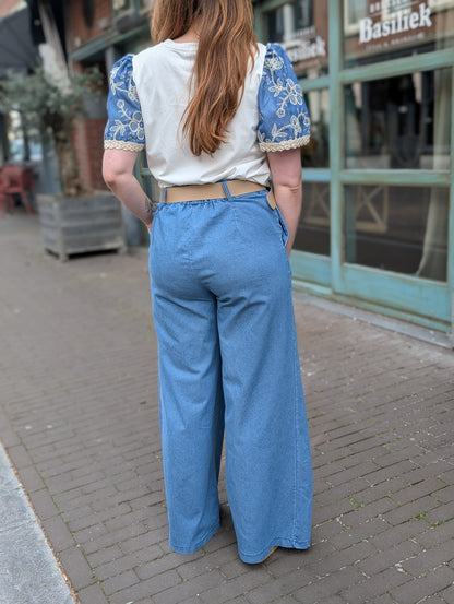 Wide leg broek Senna - Blauw