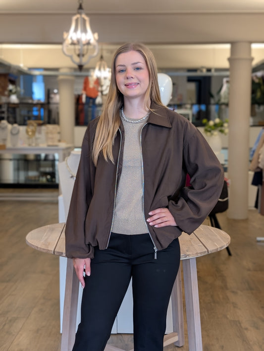 Gepoft jasje Chloe - Bruin