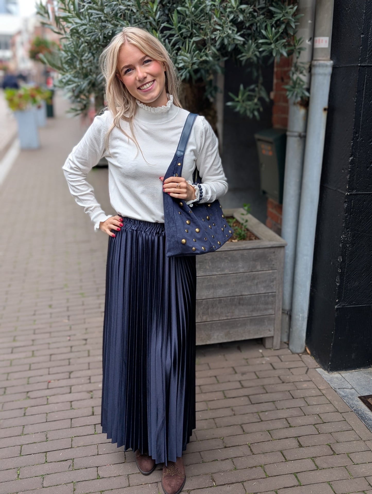 Maaike ruffle coltrui - Wit