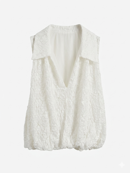 Pure Summer Shell lace top - Wit