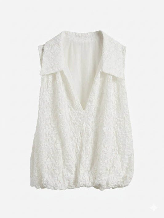 Pure Summer Shell lace top - Wit
