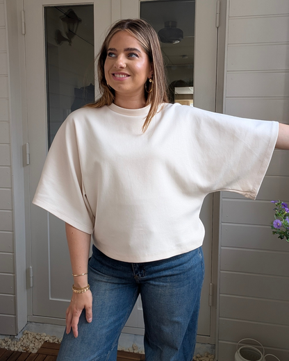 Luna Wide Sleeve Top - Ecru