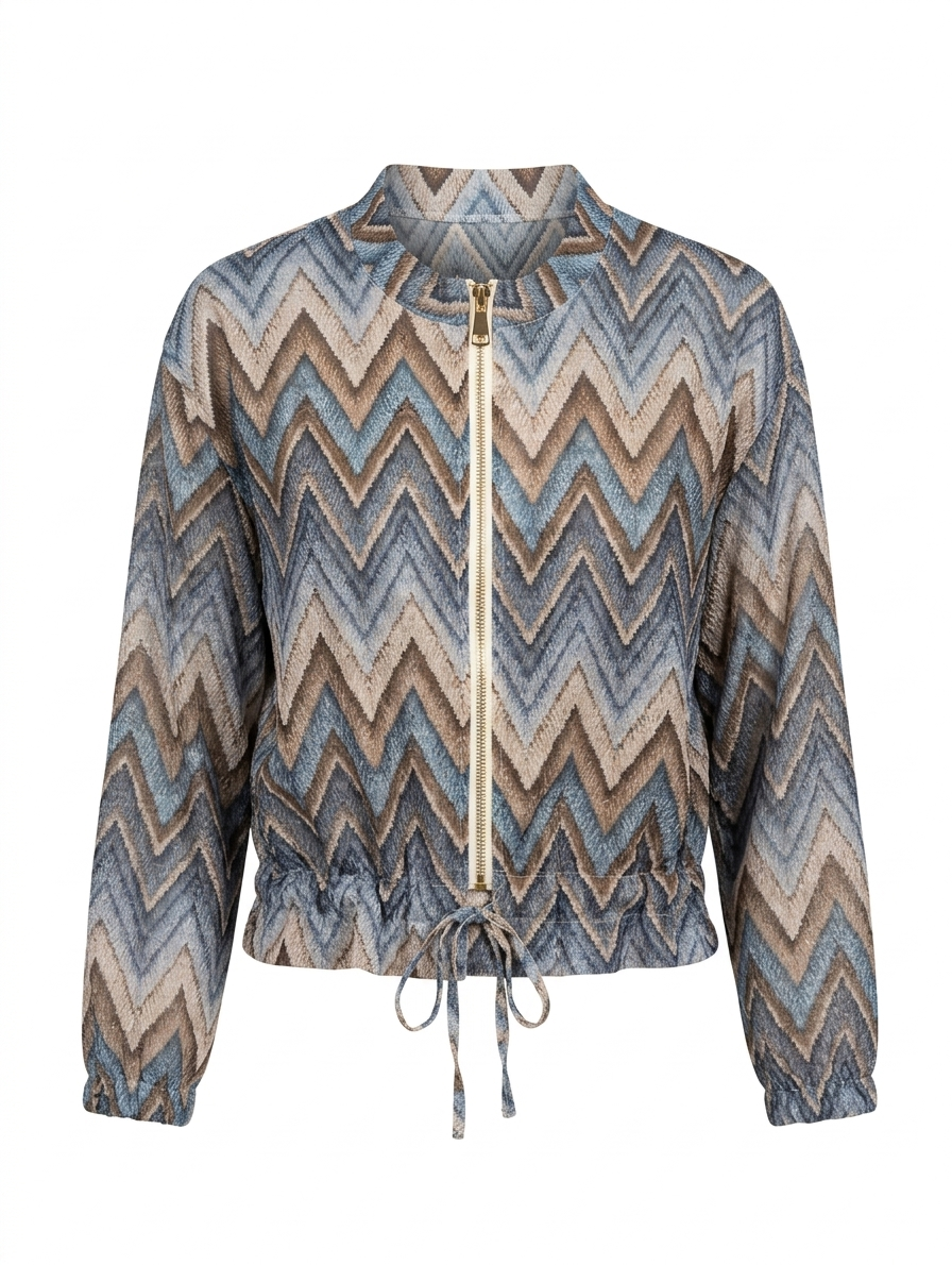 Blouse/vest bomber Zigzag - Blauw