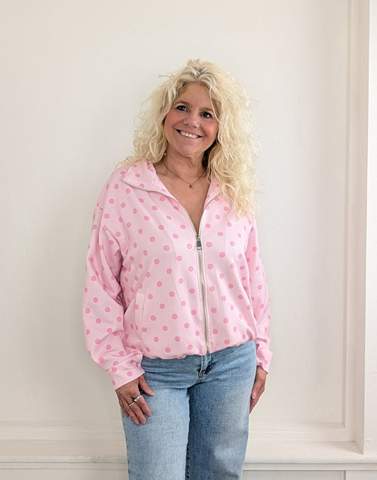 Fanny polkadot jas - Roze