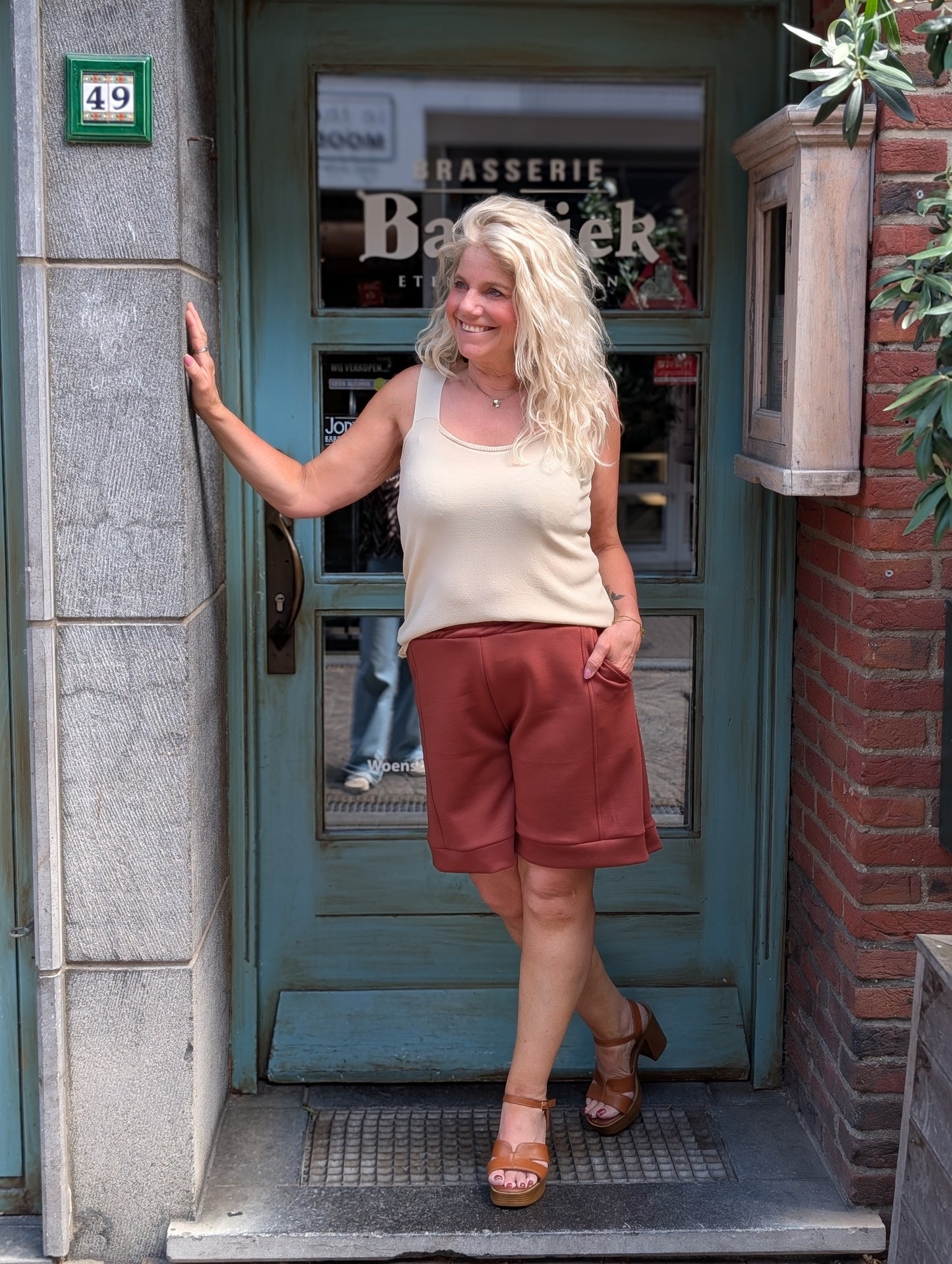 Fay jersey shorts - Brique