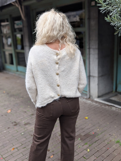 Liva vest met goudkleurige knoopjes - Ecru