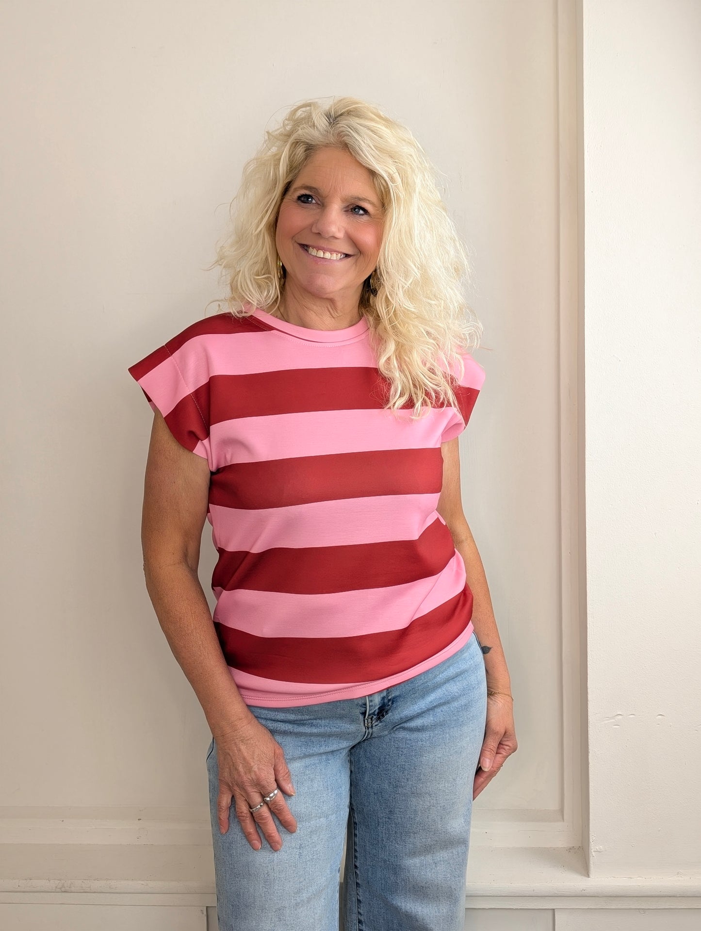 Striped top Sunset - Rood/Roze
