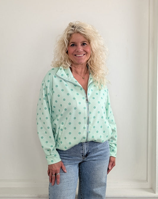 Fanny polkadot jas - Mintgroen