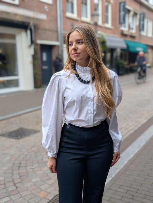 Mayke blouse met ruffle - Wit