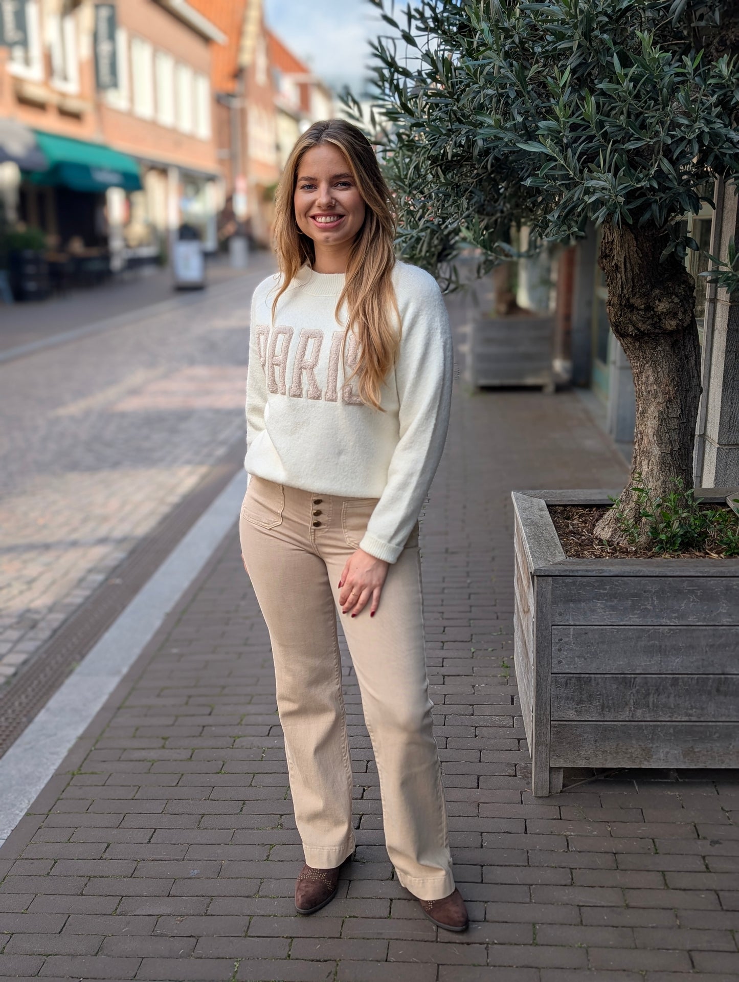 Folyrose broek Nina - Zand