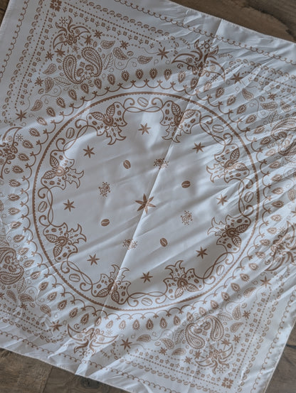 Print sjaal - Bruin / off white