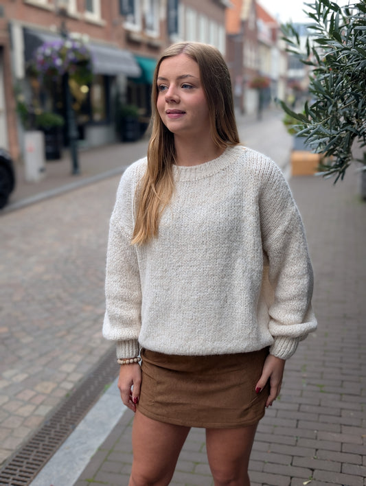 Gebreide oversized trui Tess - Ecru