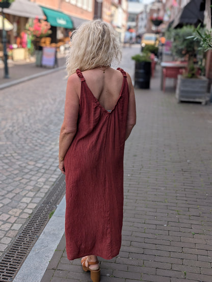 Bibara jurk - Brique