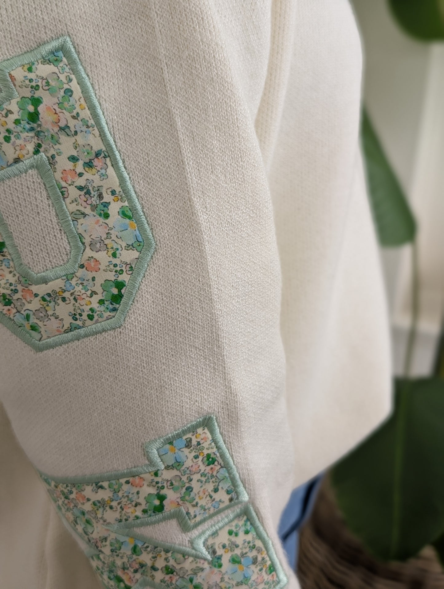 New York flower sweater - Ecru/Groen