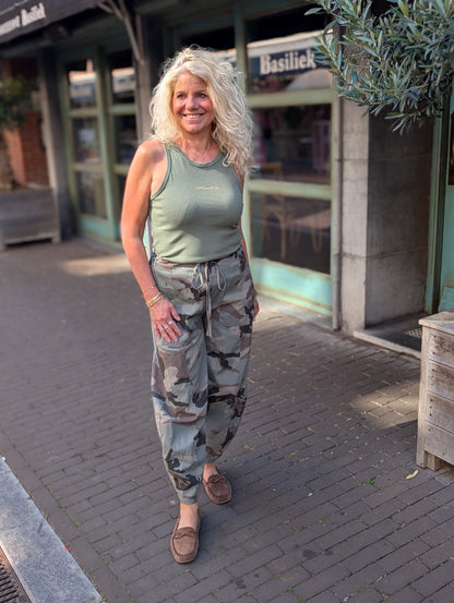 Army print ballon broek - Groen
