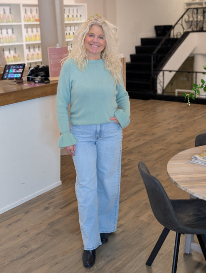 Sache studs wide leg jeans