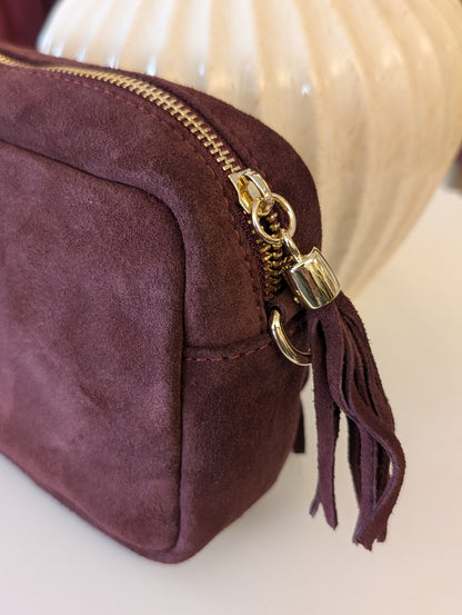 Tas met gouden rits en kwastje - Bordeaux rood