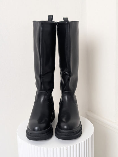 Hoge laarzen met rits - Zwart