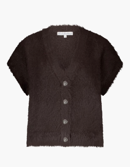 Red Button sleeveless fuzzy - espresso