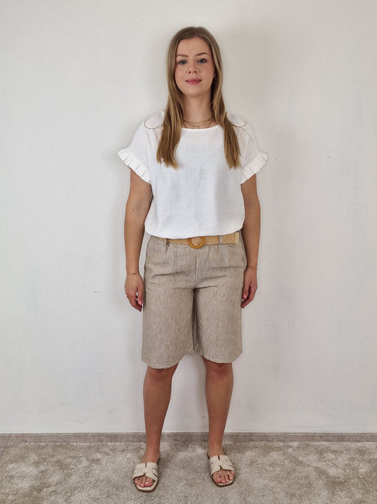 Sandra short met riem - Beige