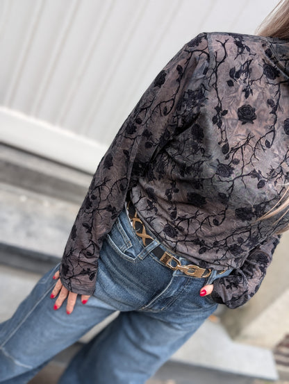 Flower top - Zwart