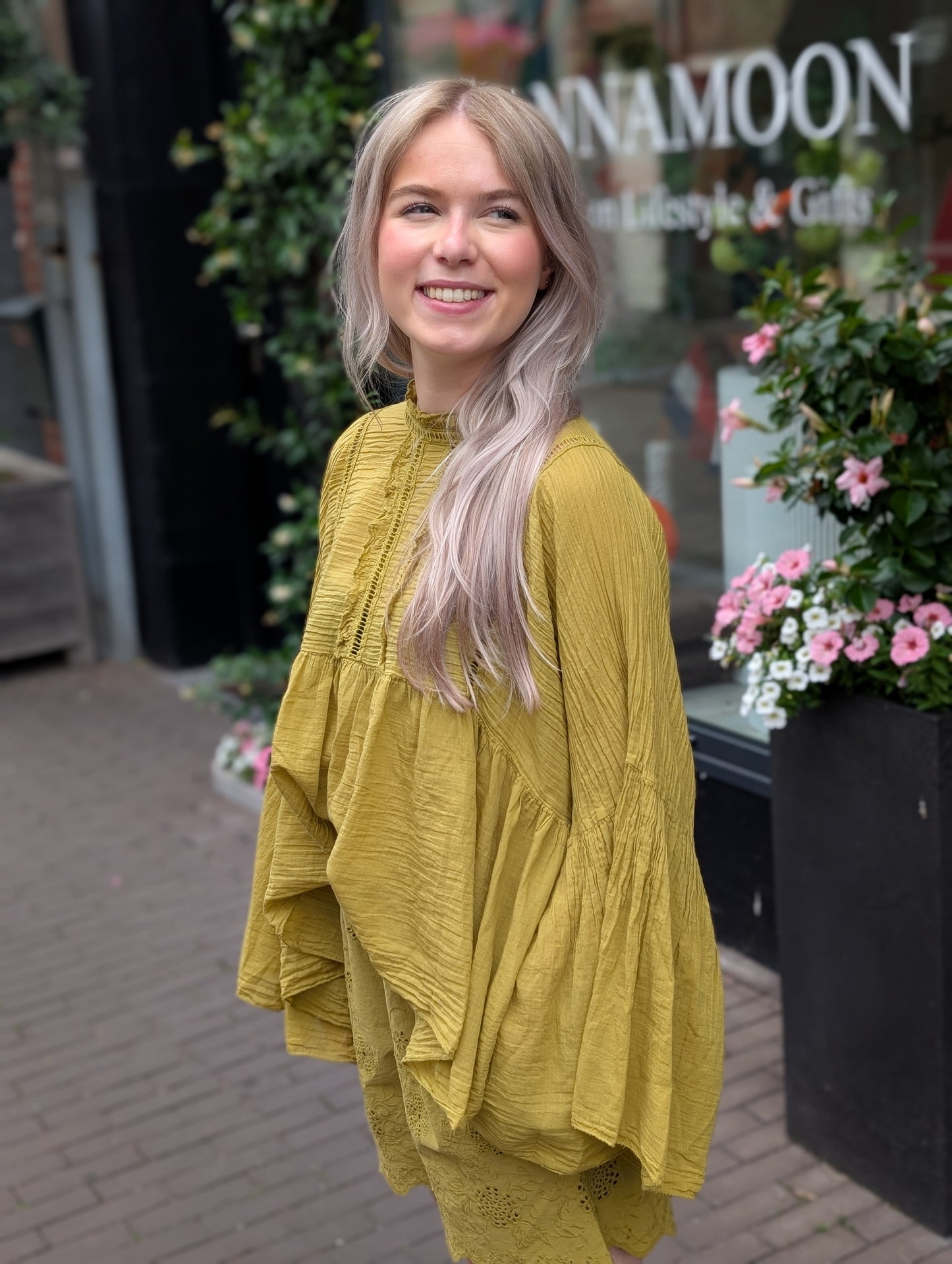 Boho Ibiza blouse - Pistache