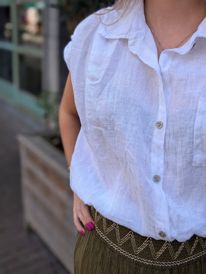Linnen blouse Veerle - Wit