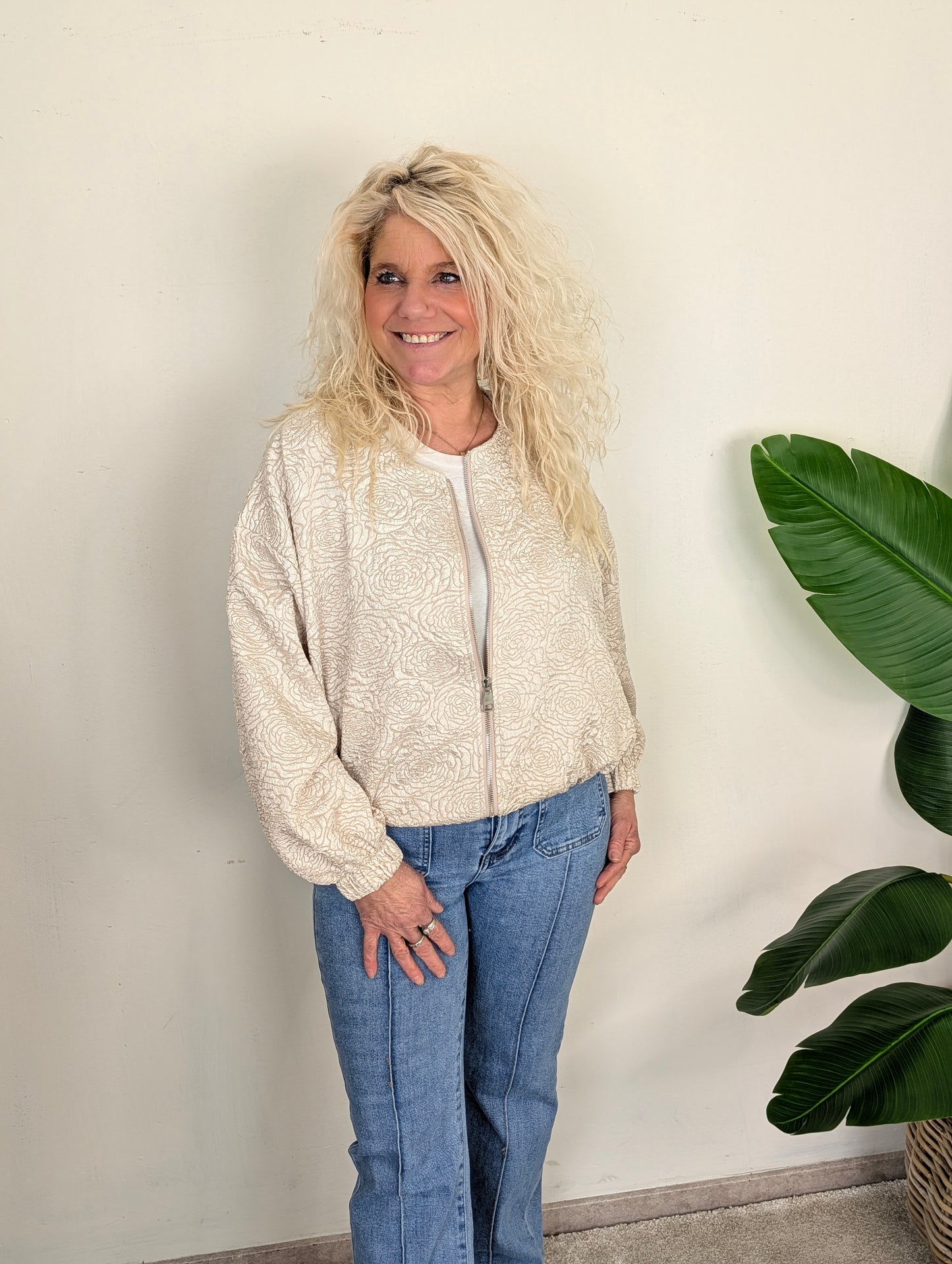 Rose bloom bomber - Beige