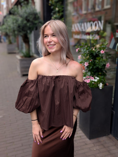 Off the shoulder blouse top - Bruin