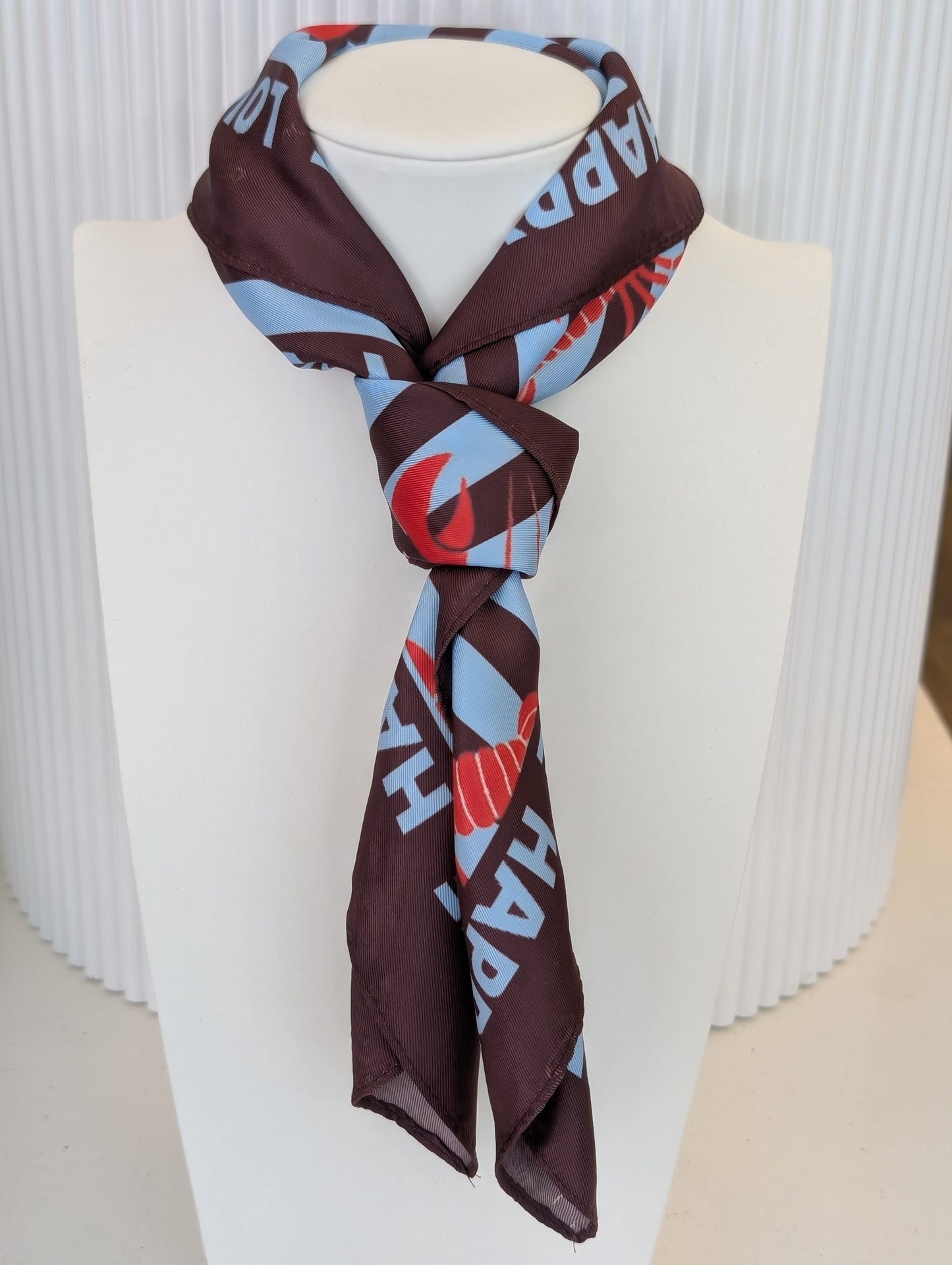 Kreeft love sjaal - Bruin  / blauw / orange