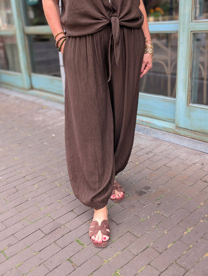 Set Meggy top+broek - Bruin