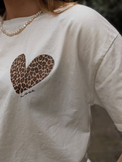 Panter heart shirt Amour - Wit