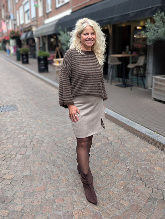 Tagy suede look Skort – Taupe
